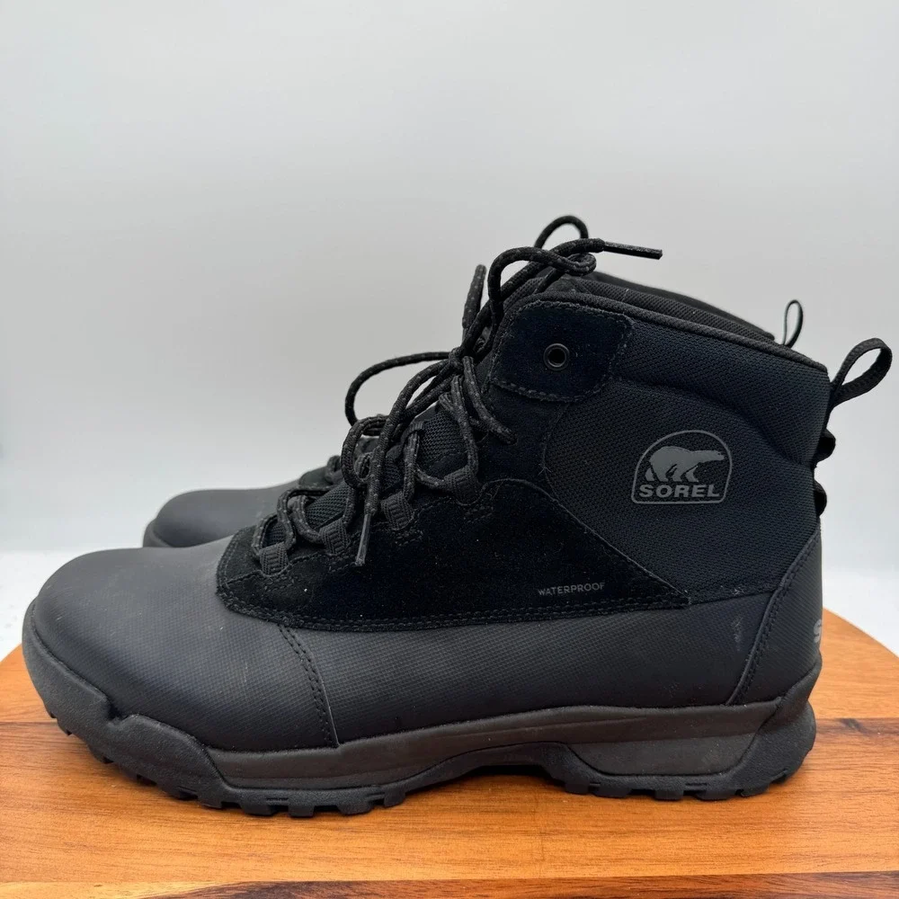 Sorel Buxton Lite Lace Plus Mens 13 Black Waterproof Insulated Casual Boots